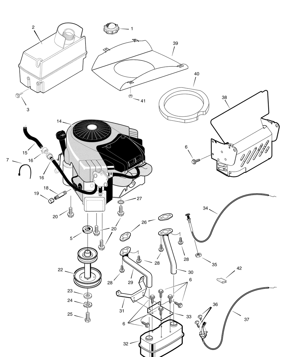 Engine Mount Diagram and Parts List for 7800306-465624X78B 2008 Briggs and Stratton Lawn Tractor